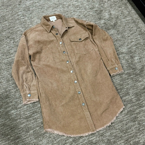 Bohme Corduroy Shacket shirt jacket Camel Small - Picture 5 of 11